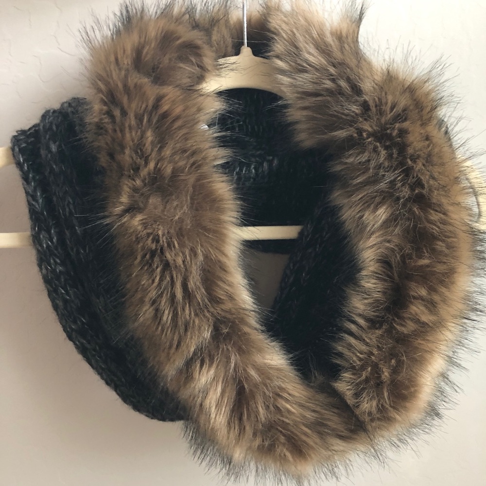 Faux fur infinity scarf